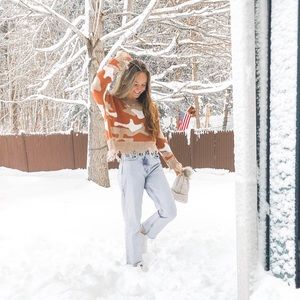 Tan Camo Print Sweater